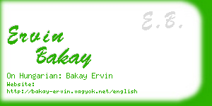 ervin bakay business card